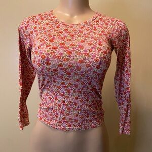Floral Print Long Sleeve Top - Pink